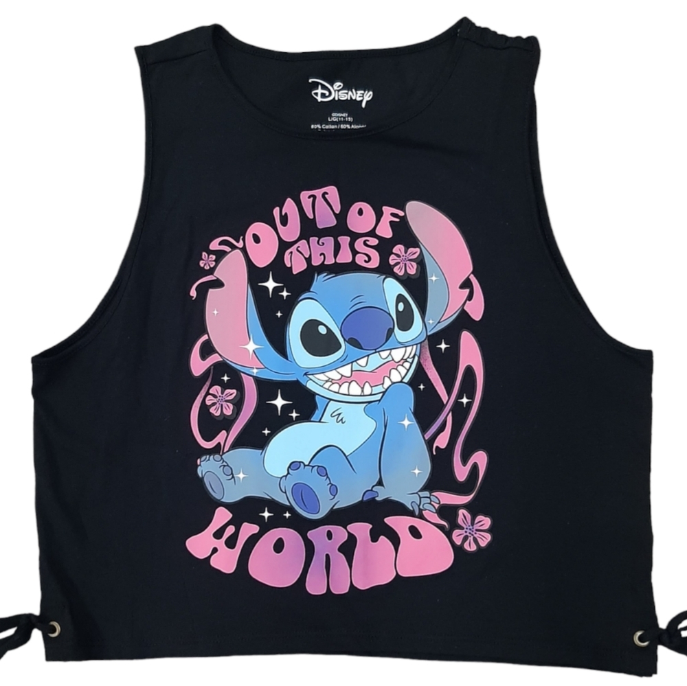 Disney's Stitch "Out Of This World" Lace Up Side Tank Top